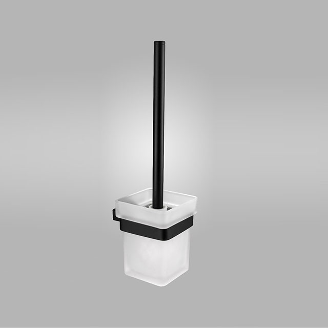 MATTE BLACK FINISHED WALL MOUNTED STAINLESS STEEL TOILET BRUSH WITH HOLDER
