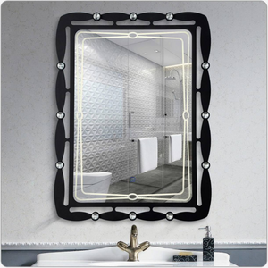 Zhuotai LED Bathroom Mirror with Black Metal Frame