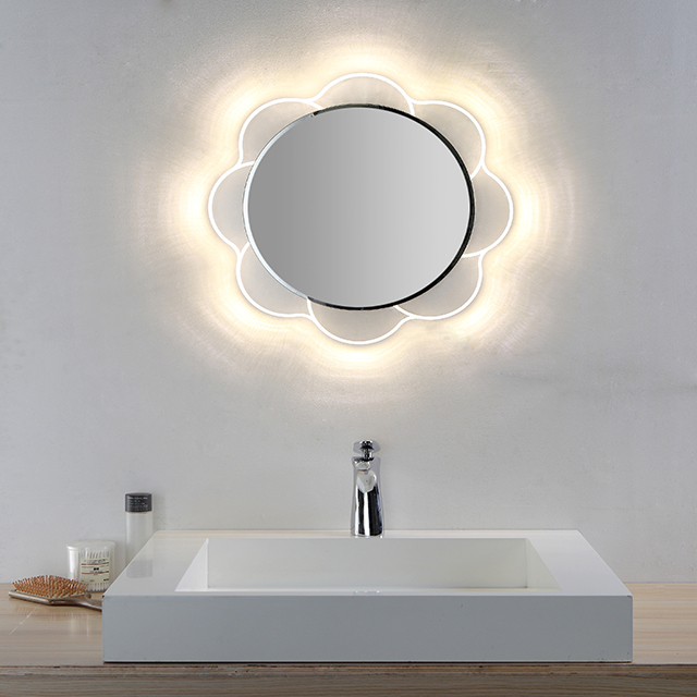 CAMBERED EDGE ACRYLIC FRAMED LED BATHROOM MIRROR