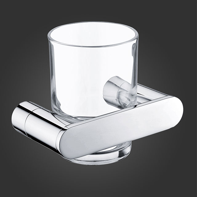 Stainless steel Wall Mounted Bathroom Toothbrush Tumbler Holders with Glass Cup